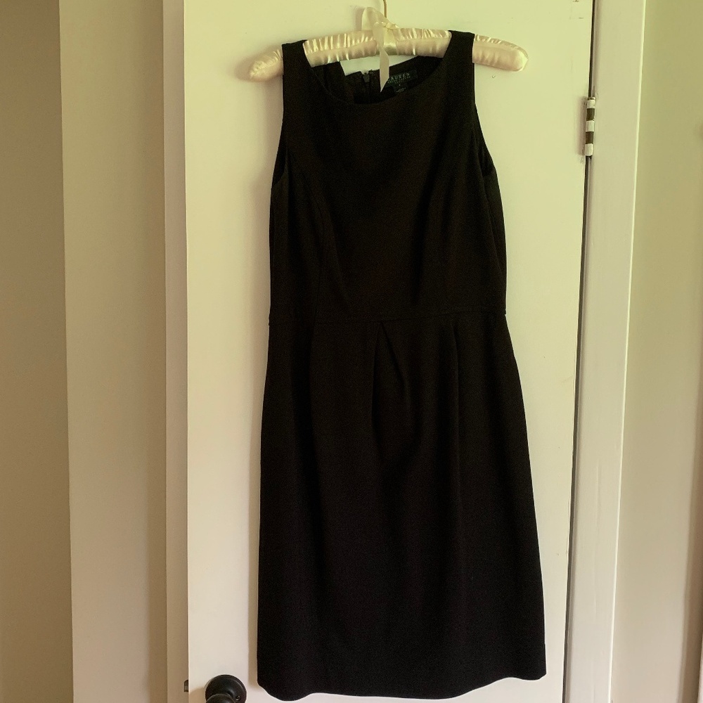 Black Knee Length Sheath Dress